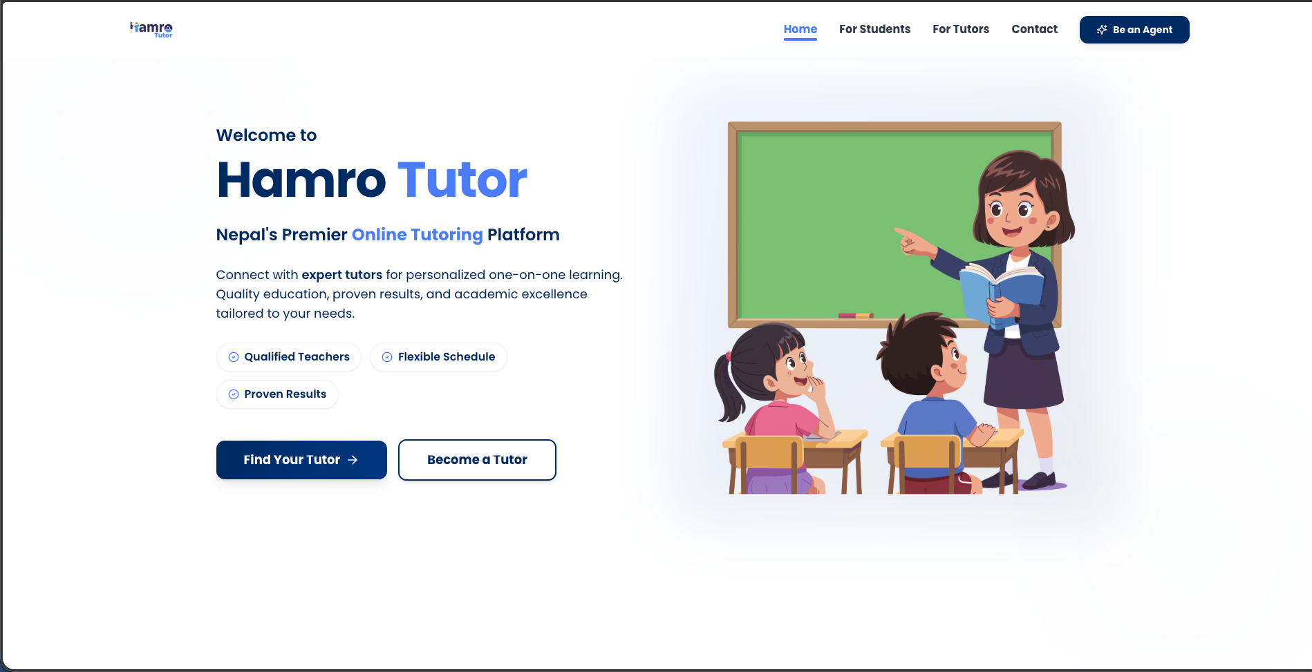 Hamro Tutor website screenshot